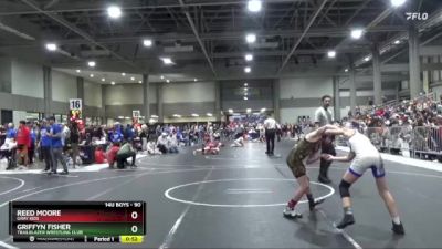90 lbs Cons. Round 1 - Griffyn Fisher, Trailblazer Wrestling Club vs Reed Moore, Gray Kids