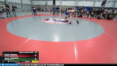 100 lbs Cons. Semi - Isaac Apodaca, Mat Demon WC vs Cole Thomas, McMinnville Mat Club