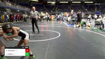 60 lbs Quarterfinal - Elijah Simonds, Bradford vs Jackson Gates, Freedom