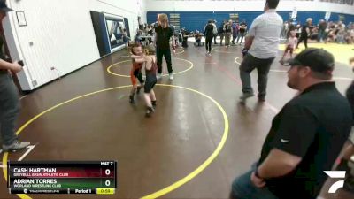 49 lbs 5th Place Match - Cash Hartman, Greybull Basin Athletic Club vs Adrian Torres, Worland Wrestling Club