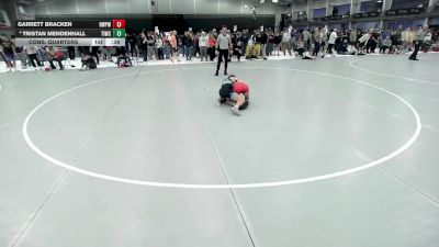 106 lbs Cons. Quarters - Garrett Bracken, Riverton Wolf Pack Wrestling Club vs Tristan Mendenhall, Team Idaho Wrestling Club