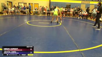 124 lbs Round 1 - Abigail Albright, Frontenac Youth Wrestling Club vs Crystal Loera, Dodge City Training Center