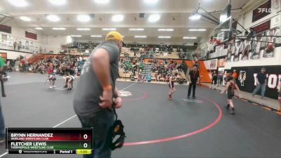 58-63 lbs Cons. Semi - Brynn Hernandez, Worland Wrestling Club vs Fletcher Lewis, Thermopolis Wrestling Club