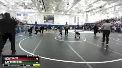 100 lbs Champ. Round 2 - Summer Mendoza, Taquitz vs Nataly Lopez, Cerritos