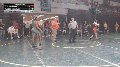 157 lbs Quarterfinal - Cullen Spence, Liberty vs Takoda Cornelius, East Clarendon