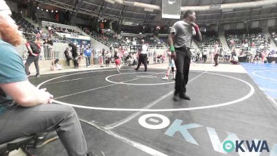 55 lbs Consolation - Mason Gregory, Harrah Little League Wrestling vs Hunter Wells, Claremore Wrestling Club