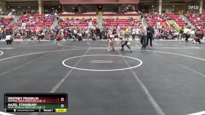 110 lbs Quarterfinal - Whitney Franklin, Palmyra Youth Wrestling Club vs Hazel Stansbury, Team Haysville Wrestling Club