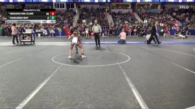 70 lbs Semifinal - Hadleigh Ray, Lawrence Elite vs Brooklynn Cline, Salina