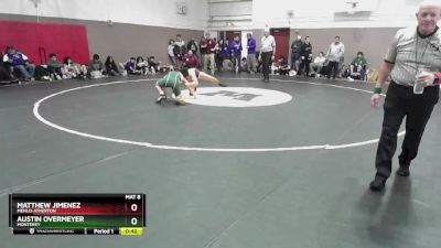 157 lbs Cons. Round 1 - Austin Overmeyer, Monterey vs Matthew Jimenez, Menlo-Atherton