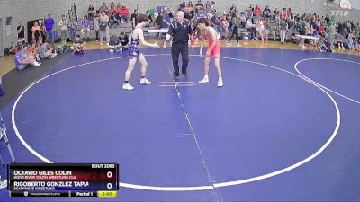 120 lbs Champ. Round 2 - Octavio Giles Colin, Hood River Youth Wrestling Clu vs Rigoberto Gonzlez Tapia, Scappoose Wrestling