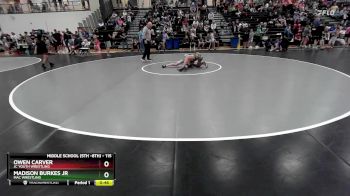 115 lbs Cons. Round 5 - Madison Burkes Jr, MAC Wrestling vs Owen Carver, JC Youth Wrestling