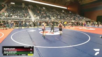 117 lbs Quarterfinal - Buskin Study, Powell Wrestling Club vs Isaac Kosmann, Cody Wrestling Club