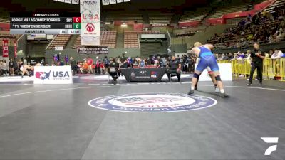 All Cadet Boys Freestyle Upper - 285 lbs Quarters - Jorge Villagomez Torres, Sunnyvale Wrestling Club vs Ty Westenberger, San Marcos High School