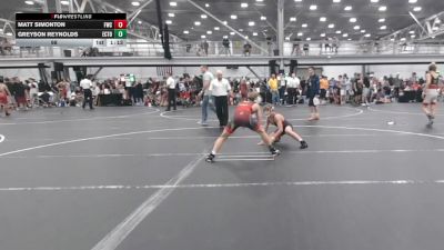 98 lbs Round 1 (6 Team) - Greyson Reynolds, East Coast Time Out vs Matt Simonton, Freakztyle Wrecking Crew