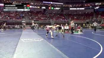 3A-138 lbs Quarterfinal - Kyler Simons, Dowling Catholic vs Grayson Sutter, ADM