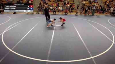 58 lbs Champ. Round 1 - Kain Mendez, IA vs Vinny Larsen, MN