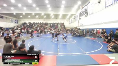 138 lbs Cons. Round 2 - Jace Rodriguez, Friendly Hills Wrestling Club vs Caleb Kim, Fullerton