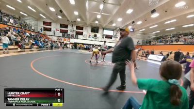 138-145 lbs Round 2 - Tanner Delay, Thermopolis Middle School vs Hunter Craft, Greybull MS