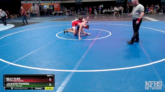 140 lbs Cons. Round 1 - Jackson Powers, Wrangell Wolves vs Billy Duke ...