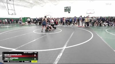 120 lbs Quarterfinal - Kevin Evangelista, Paramount vs Troy Montero, Bosco B Team