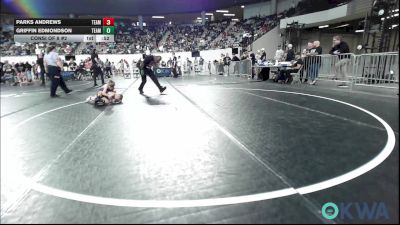 40 lbs Consi Of 8 #2 - Parks Andrews, Team Tulsa Wrestling Club vs Griffin Edmondson, Team Tulsa Wrestling Club