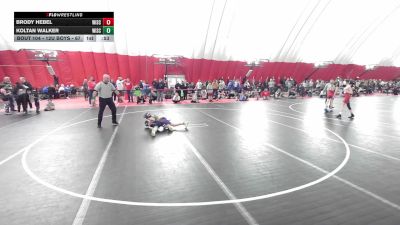 12U Boys - 67 lbs Cons. Round 2 - Koltan Walker, Wisconsin vs Brody Hebel, Wisconsin