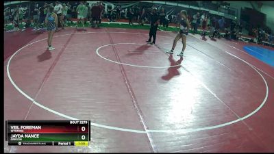 150 lbs Cons. Round 3 - Jayda Nance, Oregon vs Veil Foreman, Wyoming