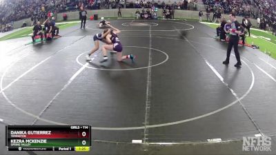 114 lbs Quarterfinal - Danika Gutierrez, Yerington vs Kezra Mckenzie, Spring Valley