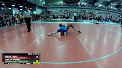 105 lbs Cons. Round 2 - Hailey Lewis, Cameron Youth Wrestling Club-AA vs Keegan Wilson, Harrisonville Youth Wrestling Club-AAA