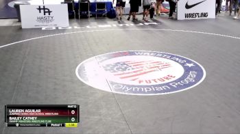 127 lbs Quarterfinal - Bailey Cathey, Swamp Monsters Wrestling Club vs Lauren Aguilar, Junipero Serra High School Wrestling