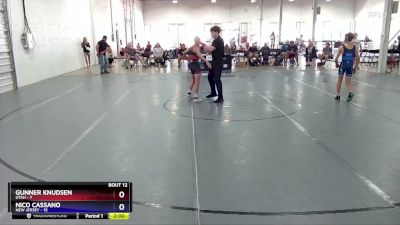 110 lbs Placement Matches (8 Team) - Gunner Knudsen, Utah vs Nico Cassano, New Jersey