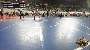 90 lbs Consolation - Jaidyn Wilson, Mustang Bronco Wrestling Club vs Laney Henning, Cotton County Wrestling Club