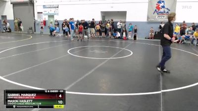 63 lbs Round 3 - Gabriel Marquez, Lions Den Wrestling Club vs Mason Haslett, Chugach Eagles Wrestling Club