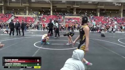 100 lbs Round 4 - Lennox Gebara, Frontenac Youth Wrestling Club vs Alana Behnk, Power House Youth Wrestling