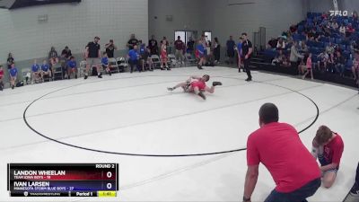 82 lbs Round 2 (6 Team) - Landon Wheelan, Team Iowa Boys vs Ivan Larsen, Minnesota Storm Blue Boys