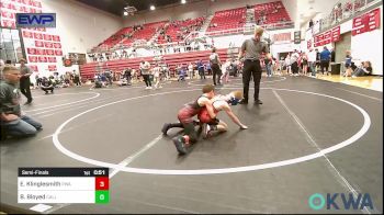 55 lbs Semifinal - Easton Klinglesmith, Perry Wrestling Academy vs Beau Bloyed, Carl Albert