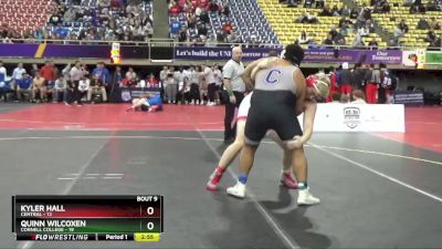 285 lbs Finals (8 Team) - Kyler Hall, Central vs Quinn Wilcoxen, Cornell College