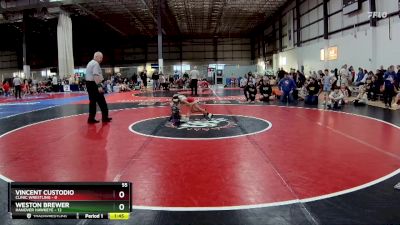 55 lbs Round 1 (6 Team) - Weston Brewer, HANOVER HAWKEYE vs Vincent Custodio, CLINIC WRESTLING