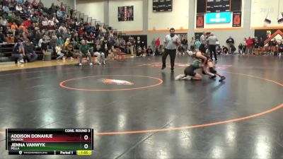 110 lbs Cons. Round 3 - Jenna VanWyk, Pella vs Addison Donahue, Waukon