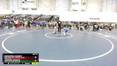 90 lbs Champ. Round 2 - Samantha Massey, New Hartford / Sauquoit Youth Wrestling vs Konnor Swarts, Penn Yan Wrestling Club