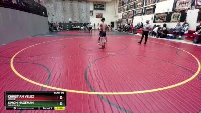 104-108 lbs Round 2 - Simon Hageman, Holy Family vs Christian Velez, Legend