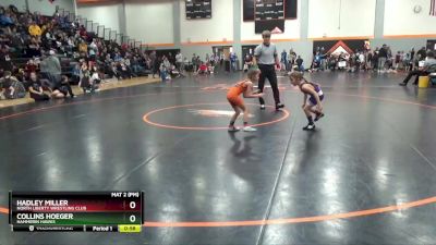 GPW-1 lbs Round 1 - Collins Hoeger, Hammerin Hawks vs Hadley Miller, North Liberty Wrestling Club