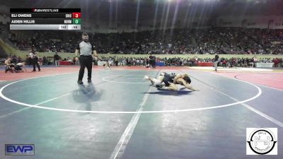 92 lbs Consi Of 32 #2 - Eli Owens, Chickasha Wrestling vs Aiden Hillis, Norman Jr High