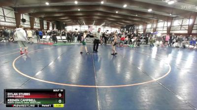 90 lbs Champ. Round 1 - Dylan Stubbs, Kanab Cowboys vs Keenen Campbell, North Sanpete Hawk Wrestling