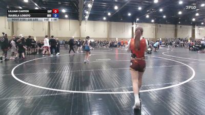 100 lbs Rr Rnd 3 - Lillian Carter, East Lake Wrestling Club vs Isabela Lobeto, M80 Wrestling Club