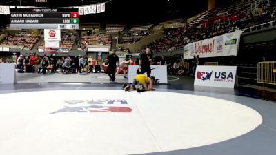 Junior Boys - 144 lbs Cons. Round 3 - Arman Nazari, La Costa Canyon High School Wrestling vs Gavin Mcfadden, Willits Grapplin Pack Wrestling