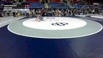 130 lbs Cons. Sub-rd Of 32 - Keagan Edwards, IL vs Emily Sarr, PA