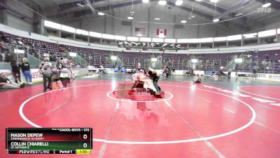 215 lbs Champ. Round 3 - Mason Depew, Canandaigua Academy vs Collin Chiarelli, St Anthonys