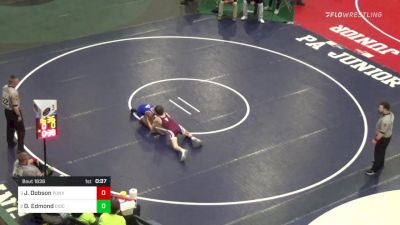 117 lbs Consi Of 8 #2 - Joshua Dobson, Punxsutawney vs Davion Edmond, Diocese Of Erie