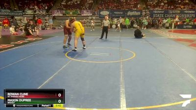 D 2 285 lbs Cons. Semi - Rowan Cline, St. Thomas More vs Mason Dupree, Brusly